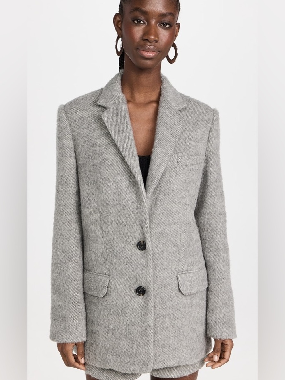 Helmut Lang Oversized Blazer in Grey Melange